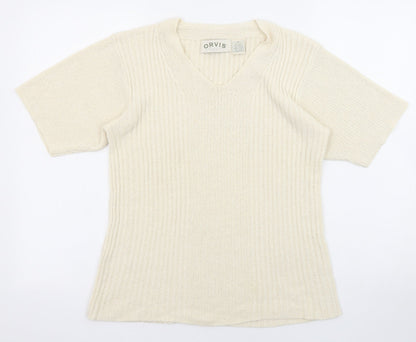 Womens UK Size S Orvis Beige Pullover Jumper