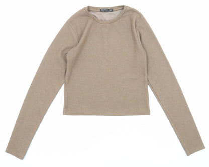 Womens UK Size M Stradivarius Brown Pullover Jumper