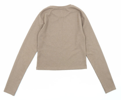 Womens UK Size M Stradivarius Brown Pullover Jumper