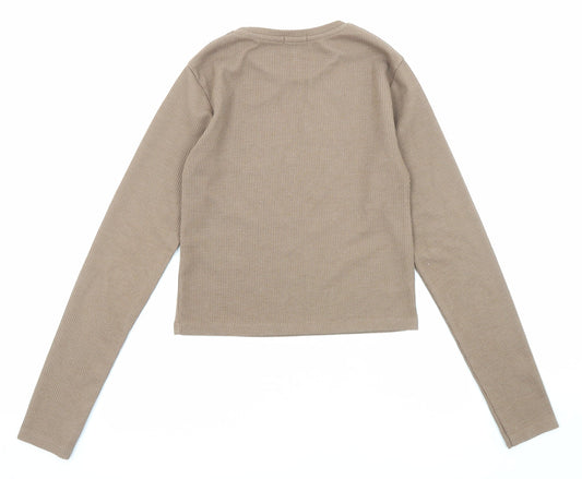 Womens UK Size M Stradivarius Brown Pullover Jumper
