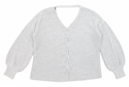Womens UK Size 8 Miss Selfridge Grey Pullover Jumper