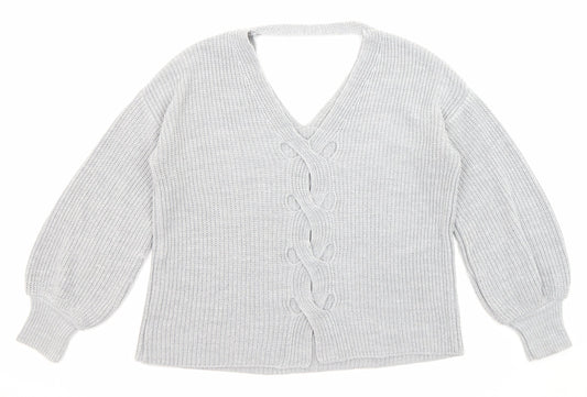 Womens UK Size 8 Miss Selfridge Grey Pullover Jumper
