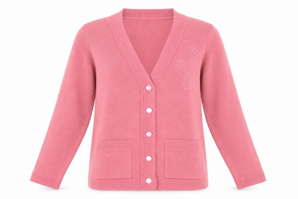 Womens UK Size S Pure & Natural Pink Cardigan Jumper