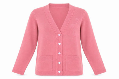 Womens UK Size S Pure & Natural Pink Cardigan Jumper