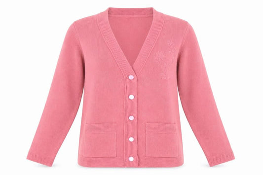 Womens UK Size S Pure & Natural Pink Cardigan Jumper
