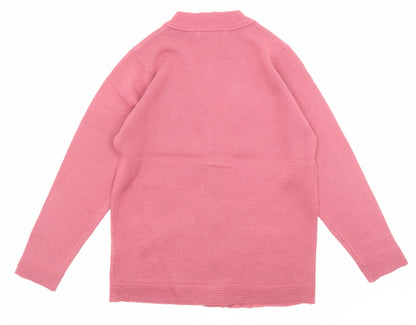 Womens UK Size S Pure & Natural Pink Cardigan Jumper