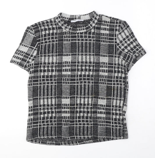 Womens UK Size S Zara Black Basic T-Shirt