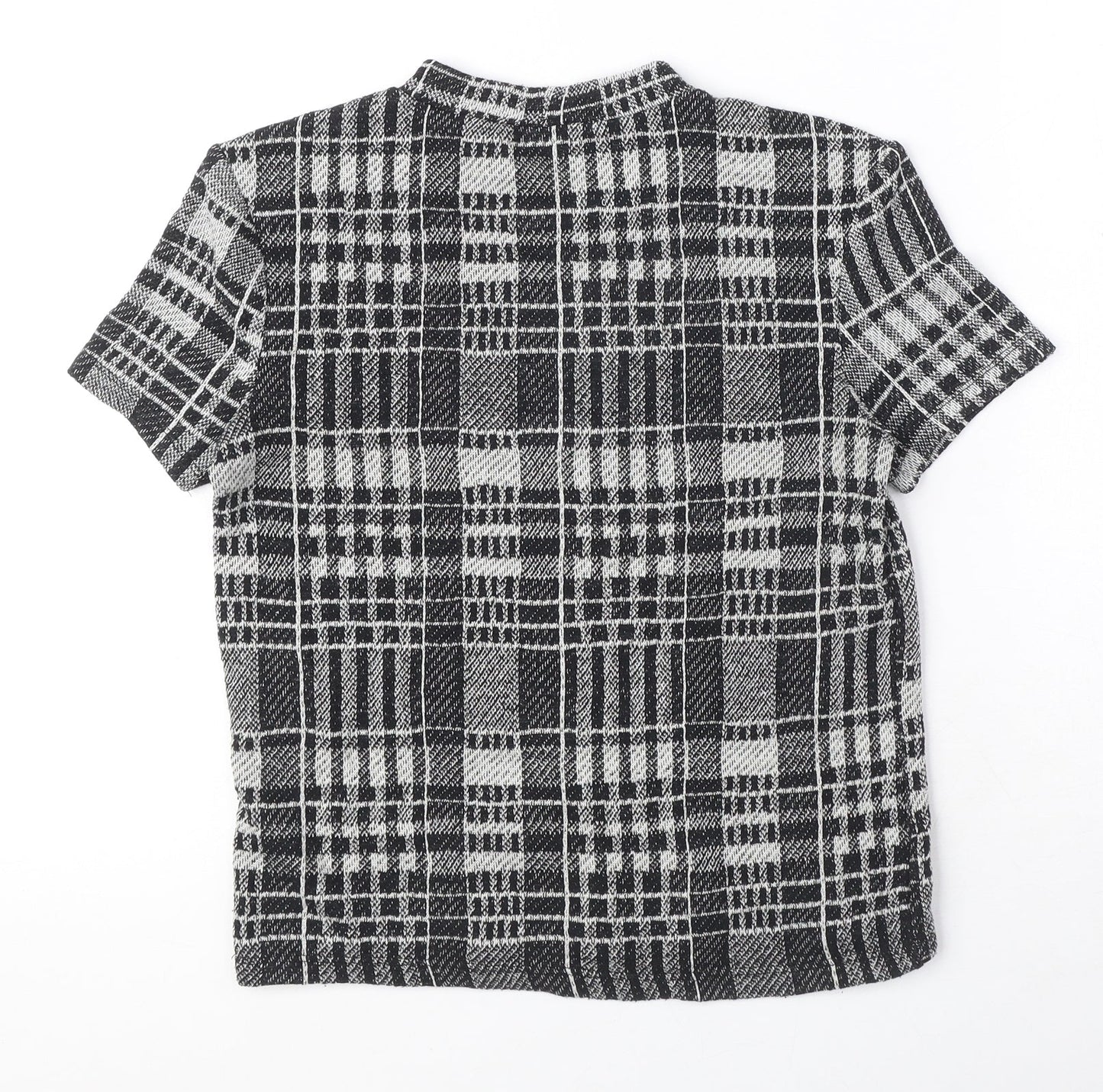 Womens UK Size S Zara Black Basic T-Shirt