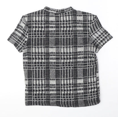 Womens UK Size S Zara Black Basic T-Shirt