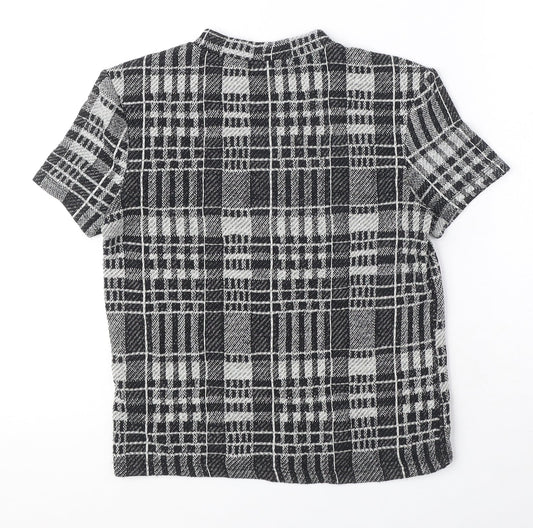 Womens UK Size S Zara Black Basic T-Shirt