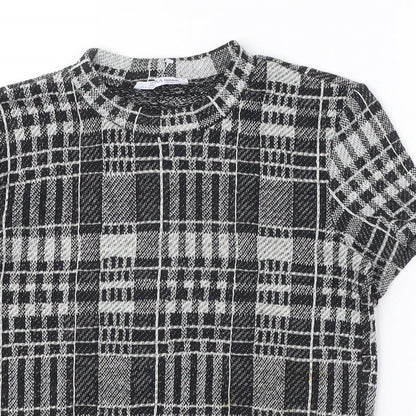 Womens UK Size S Zara Black Basic T-Shirt