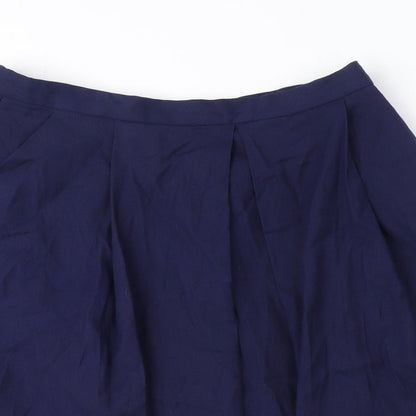 Precis Womens Blue Viscose Flare Skirt Size 12 Zip
