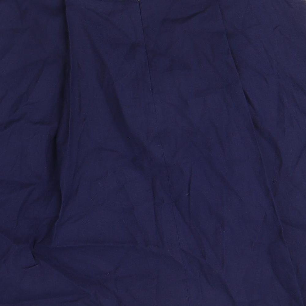 Precis Womens Blue Viscose Flare Skirt Size 12 Zip