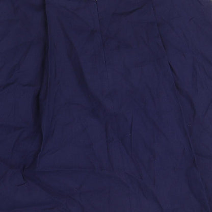 Precis Womens Blue Viscose Flare Skirt Size 12 Zip
