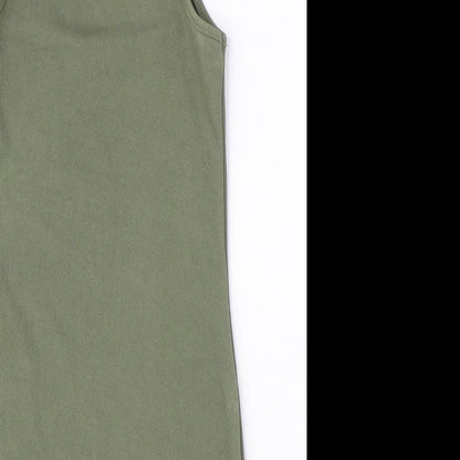 I SAW IT FIRST Womens Green Polyester Mini Size 4 Round Neck Pullover - Ribbed