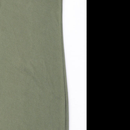 I SAW IT FIRST Womens Green Polyester Mini Size 4 Round Neck Pullover - Ribbed