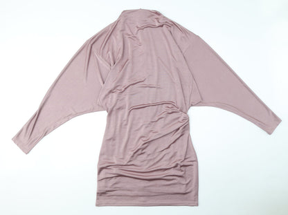 Zara Womens Purple Polyester Mini Size M Mock Neck Zip