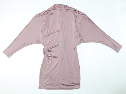 Zara Womens Purple Polyester Mini Size M Mock Neck Zip