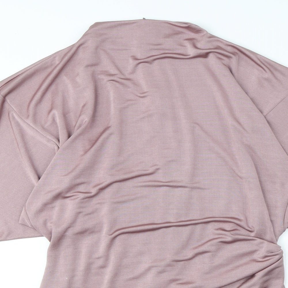 Zara Womens Purple Polyester Mini Size M Mock Neck Zip