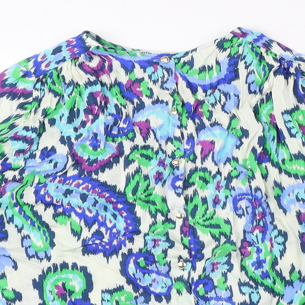 Womens UK Size XS Zara Multicoloured Basic Blouse