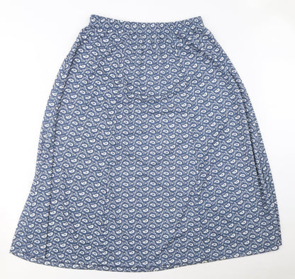 Edmee Collection Womens Blue Floral Polyester A-Line Skirt Size 14 - Size 14-16