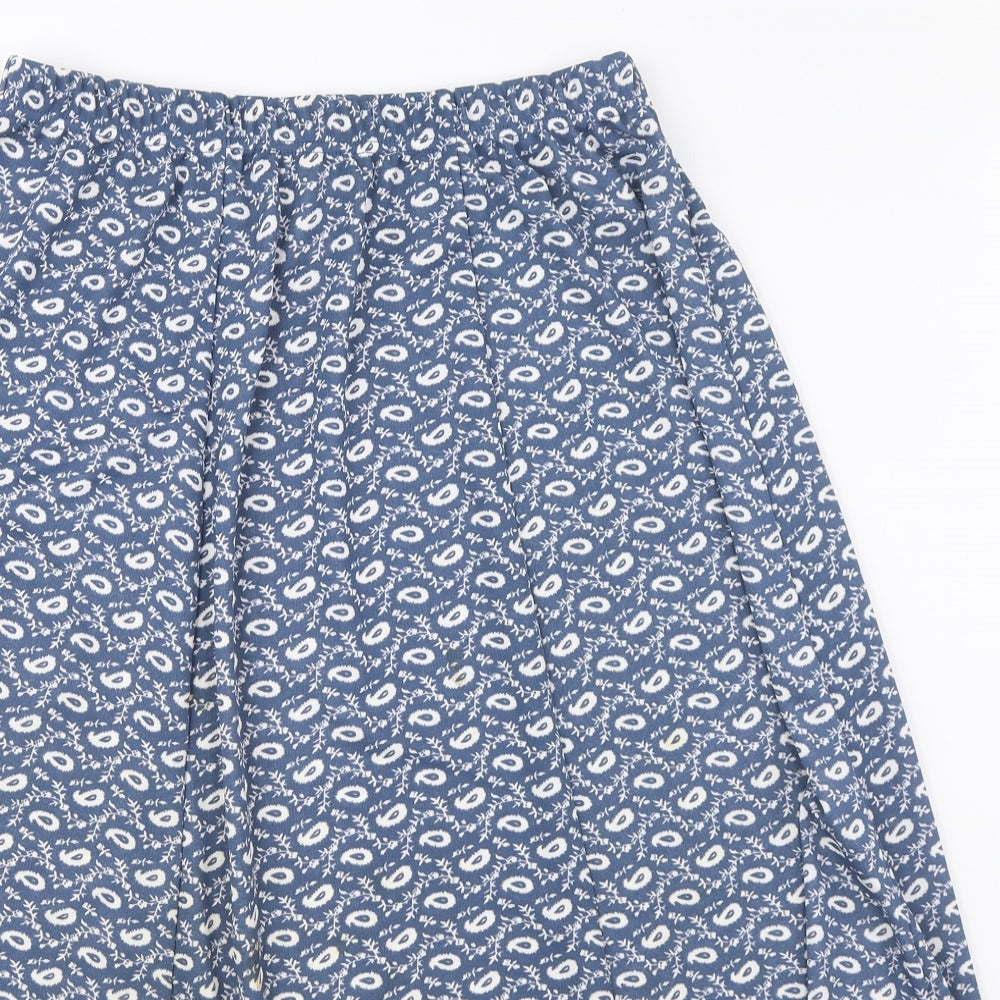 Edmee Collection Womens Blue Floral Polyester A-Line Skirt Size 14 - Size 14-16
