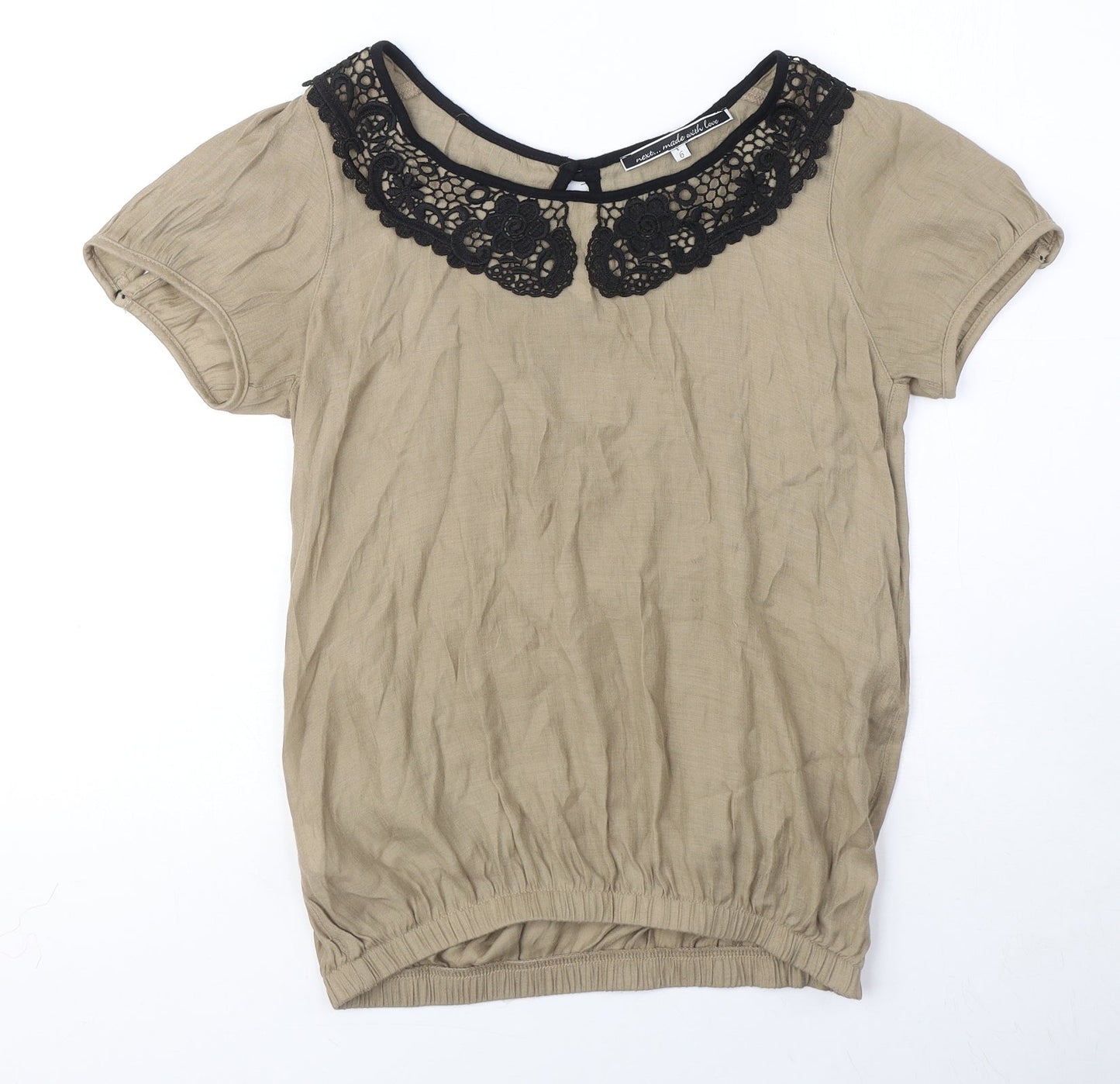 Womens UK Size 6 NEXT Brown Basic T-Shirt