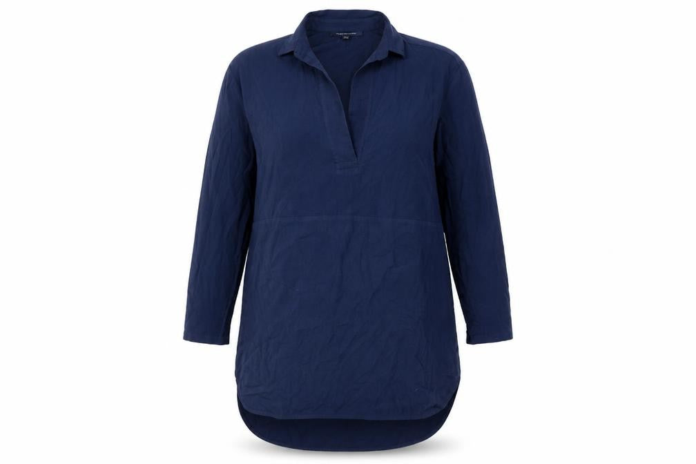 French Connection Womens Blue Polyester Shirt Dress Size 10 Collared Pullover