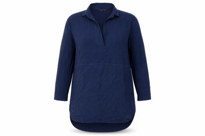French Connection Womens Blue Polyester Shirt Dress Size 10 Collared Pullover
