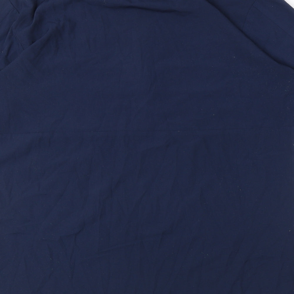 French Connection Womens Blue Polyester Shirt Dress Size 10 Collared Pullover