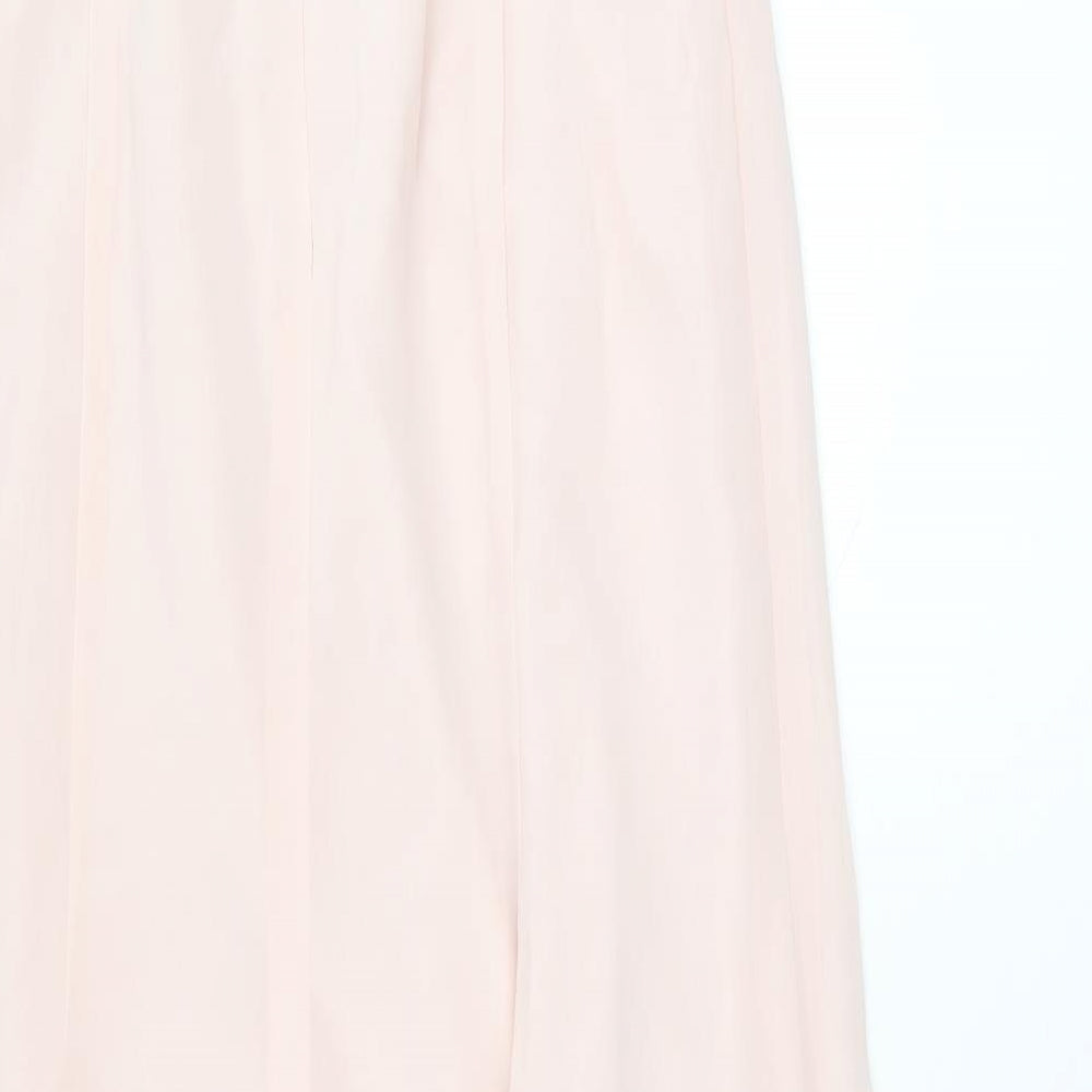 Vivian Diamond Womens Pink Polyester Maxi Size 14 Boat Neck Zip - Blush