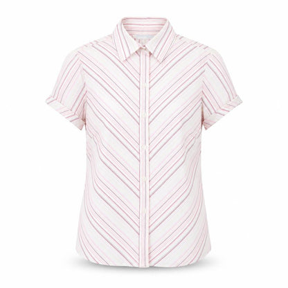 Womens UK Size 12 AMARANTO Pink Basic Button-Up