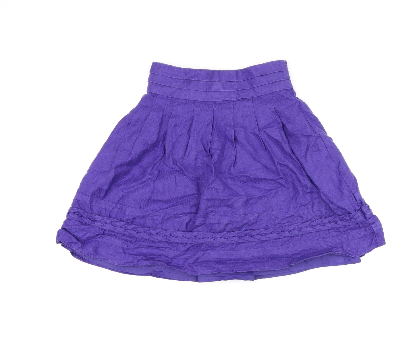 Marks and Spencer Womens Purple Linen A-Line Skirt Size 10