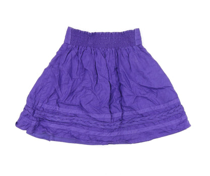 Marks and Spencer Womens Purple Linen A-Line Skirt Size 10