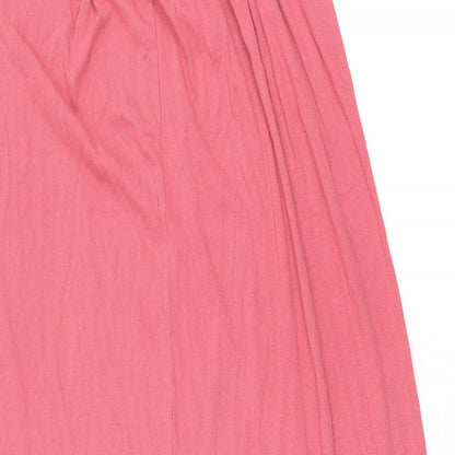 Zara Womens Red Cotton Tank Dress Size 10 V-Neck Pullover - Ribbed fabric