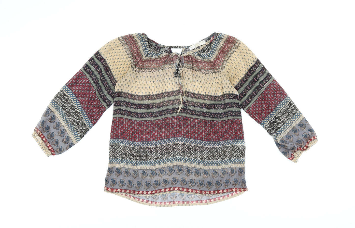 Womens UK Size S Pull&Bear Multicoloured Basic Blouse