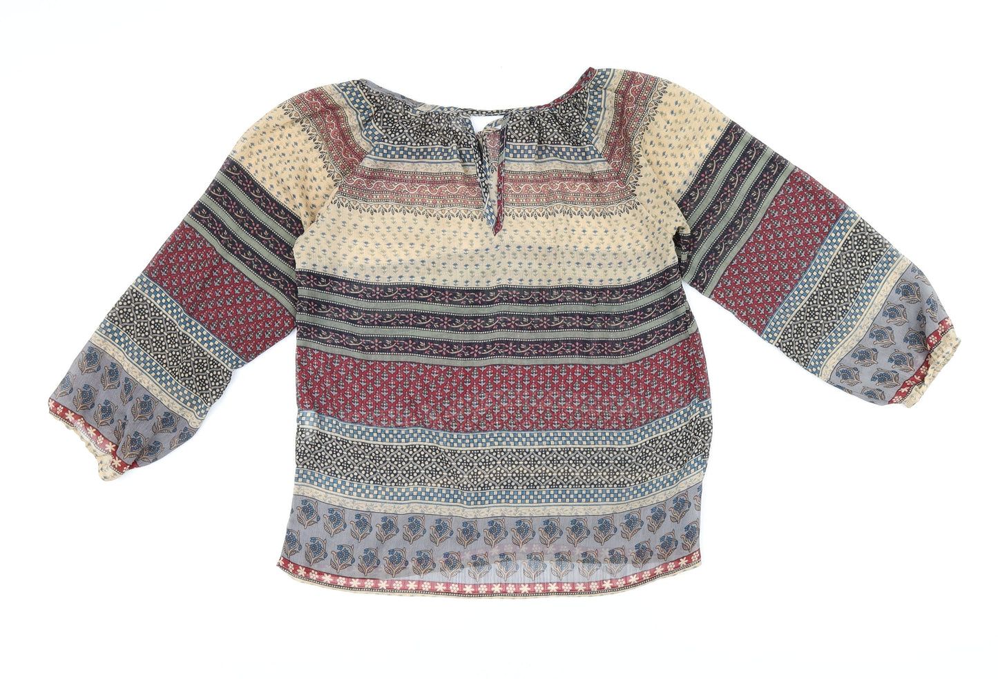 Womens UK Size S Pull&Bear Multicoloured Basic Blouse