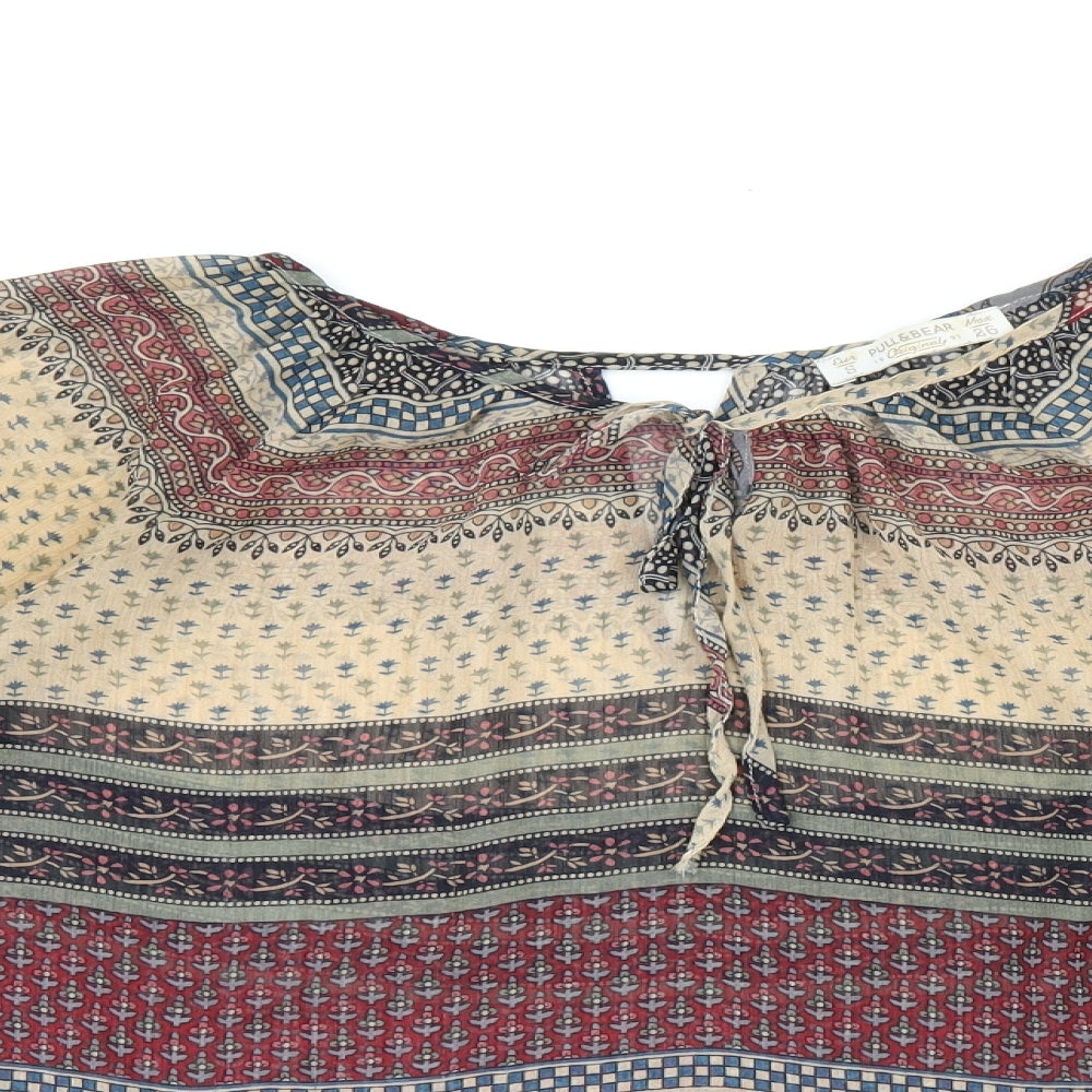 Womens UK Size S Pull&Bear Multicoloured Basic Blouse