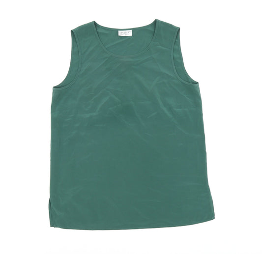 Basler Womens Green Polyester Basic Tank Size 10 Round Neck