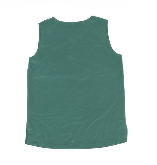 Basler Womens Green Polyester Basic Tank Size 10 Round Neck