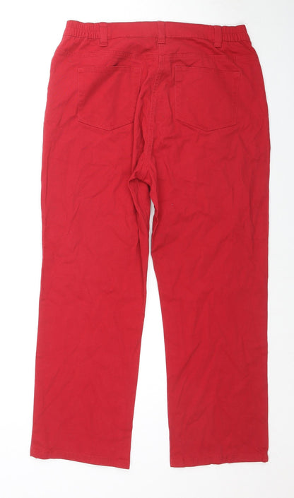 Womens UK Size 12 Damart Regular Fit  Red Trousers
