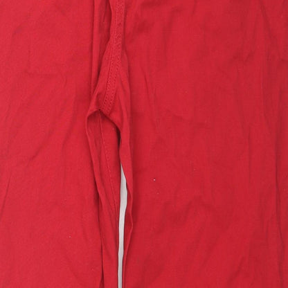 Womens UK Size 12 Damart Regular Fit  Red Trousers