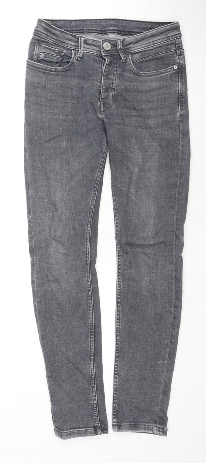 Denim & Co. Mens Grey Cotton Skinny Jeans Size 28 in L30 in Regular Zip