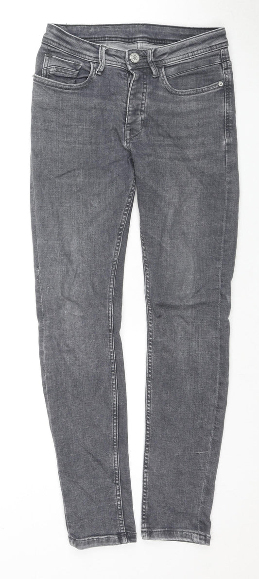 Denim & Co. Mens Grey Cotton Skinny Jeans Size 28 in L30 in Regular Zip