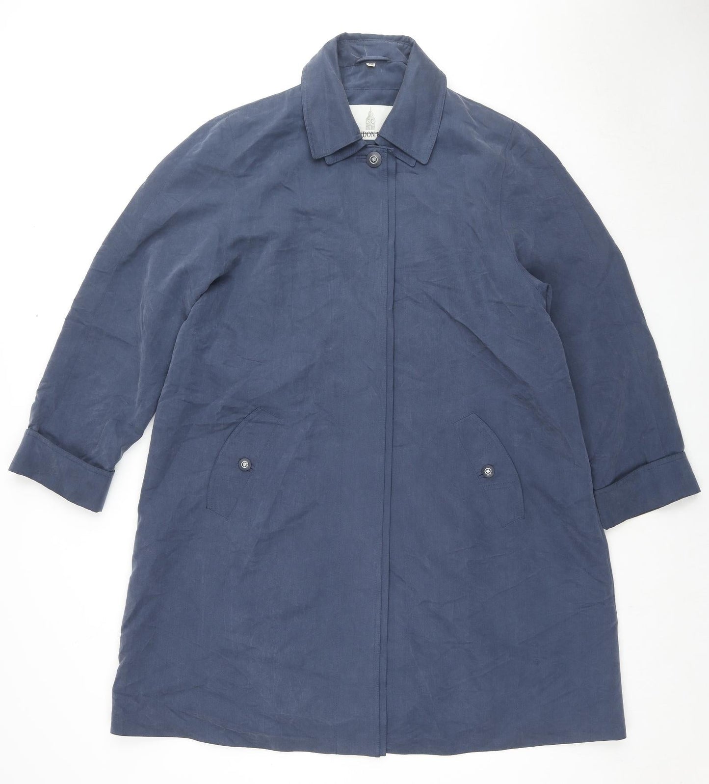 Womens UK Size 14 London Fog Blue Overcoat
