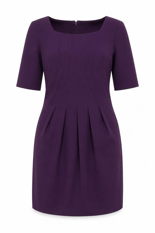 VERO MODA Womens Purple Polyester A-Line Size XS Round Neck Zip - Label Size 160/80A