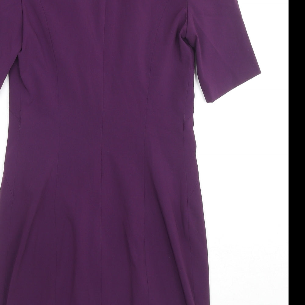 VERO MODA Womens Purple Polyester A-Line Size XS Round Neck Zip - Label Size 160/80A