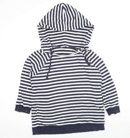 Gap Womens Blue Striped Viscose Pullover Hoodie Size M Pullover