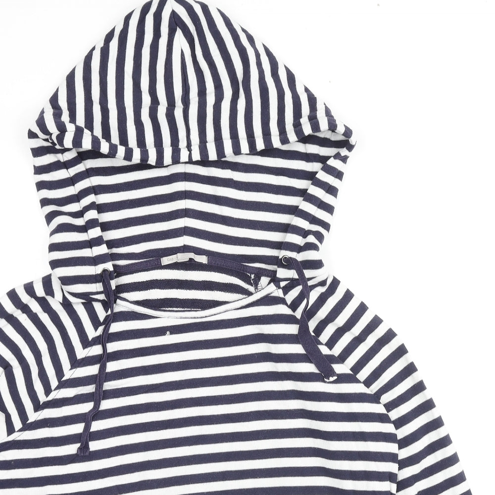 Gap Womens Blue Striped Viscose Pullover Hoodie Size M Pullover
