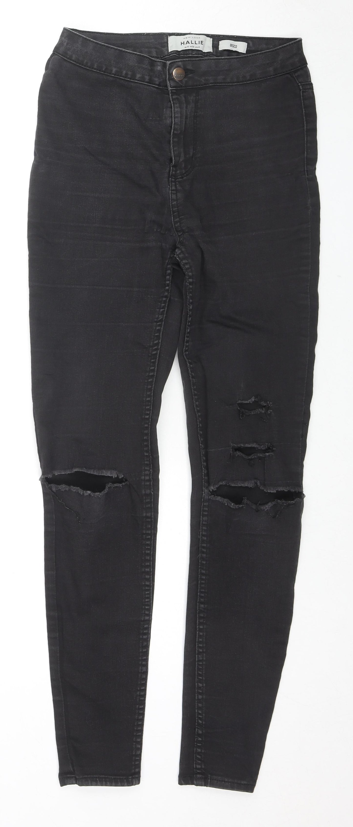 New Look Womens Black Cotton Skinny Jeans Size 10 L27 in Regular Zip